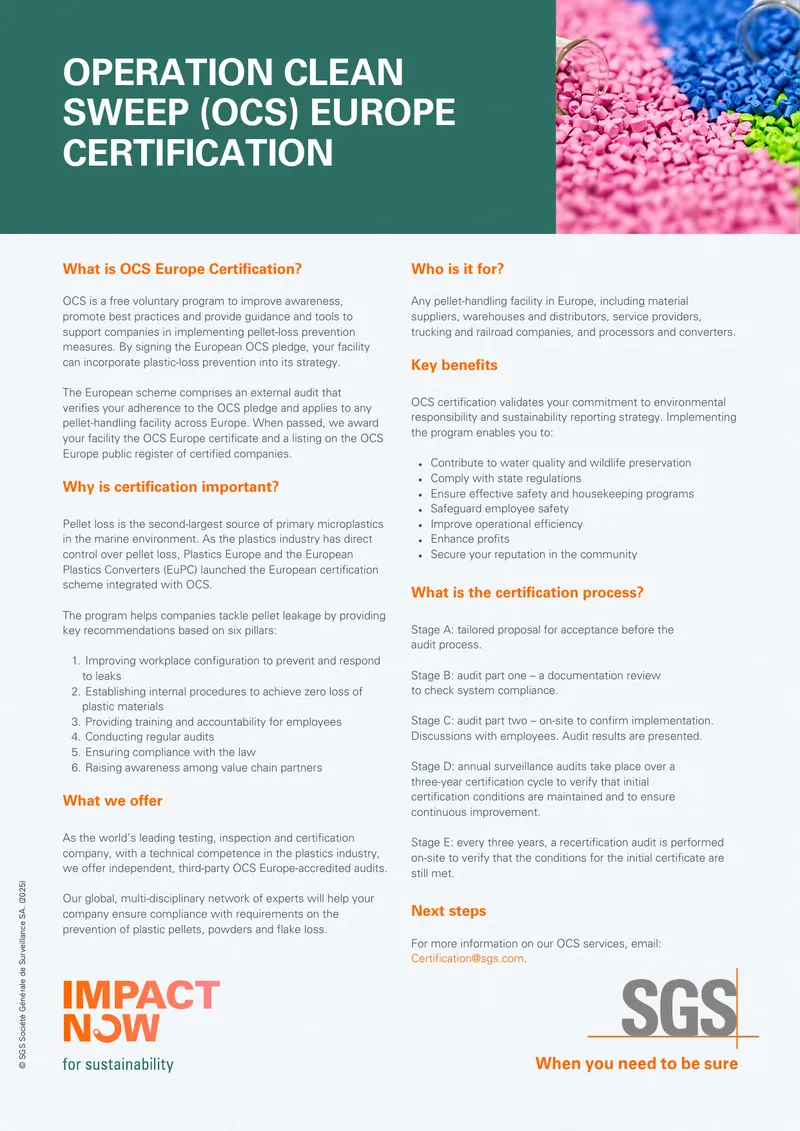 OCS Europe Certification Program Overview