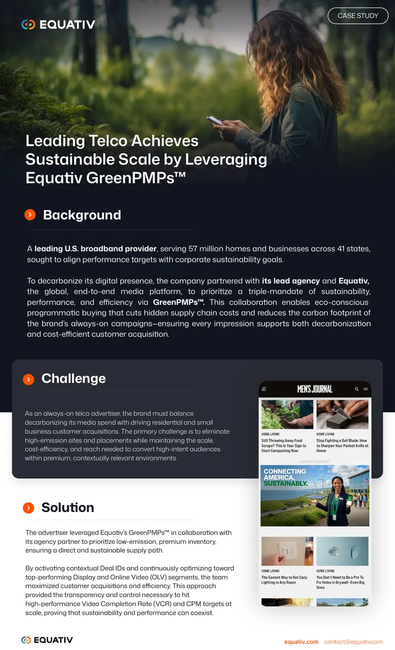 Leading Telco Achieves Sustainable Scale with Equativ GreenPMPs