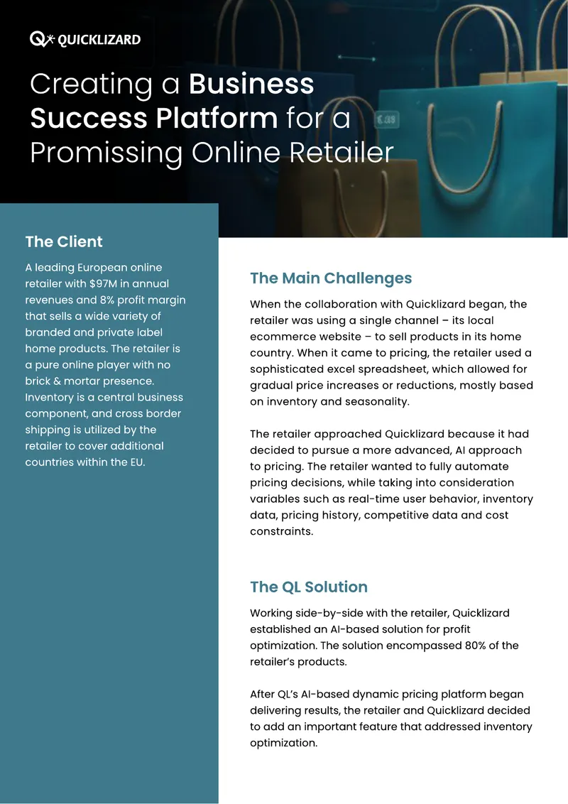 AI-Based Pricing Optimization for Online Retailer