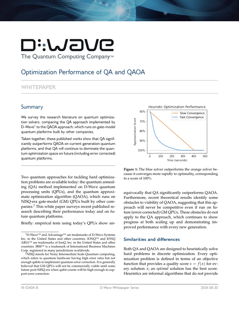 Optimization Performance of QA and QAOA