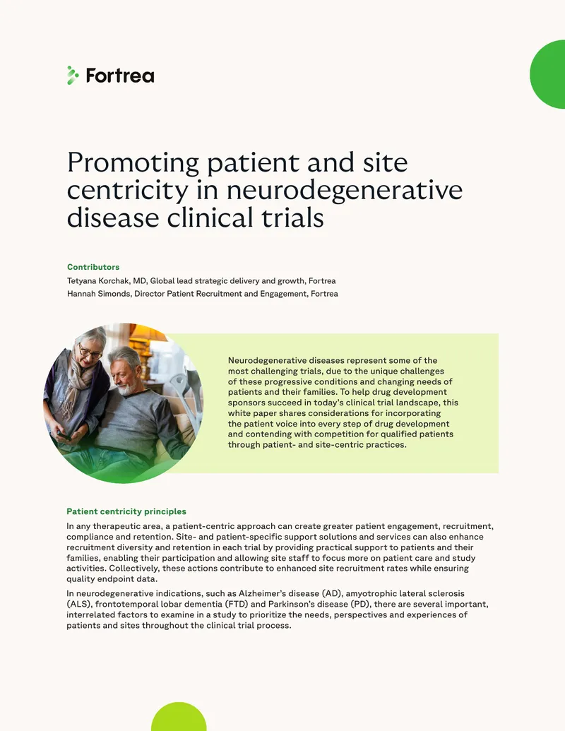Promoting Patient Centricity in Neurodegenerative Disease Trials