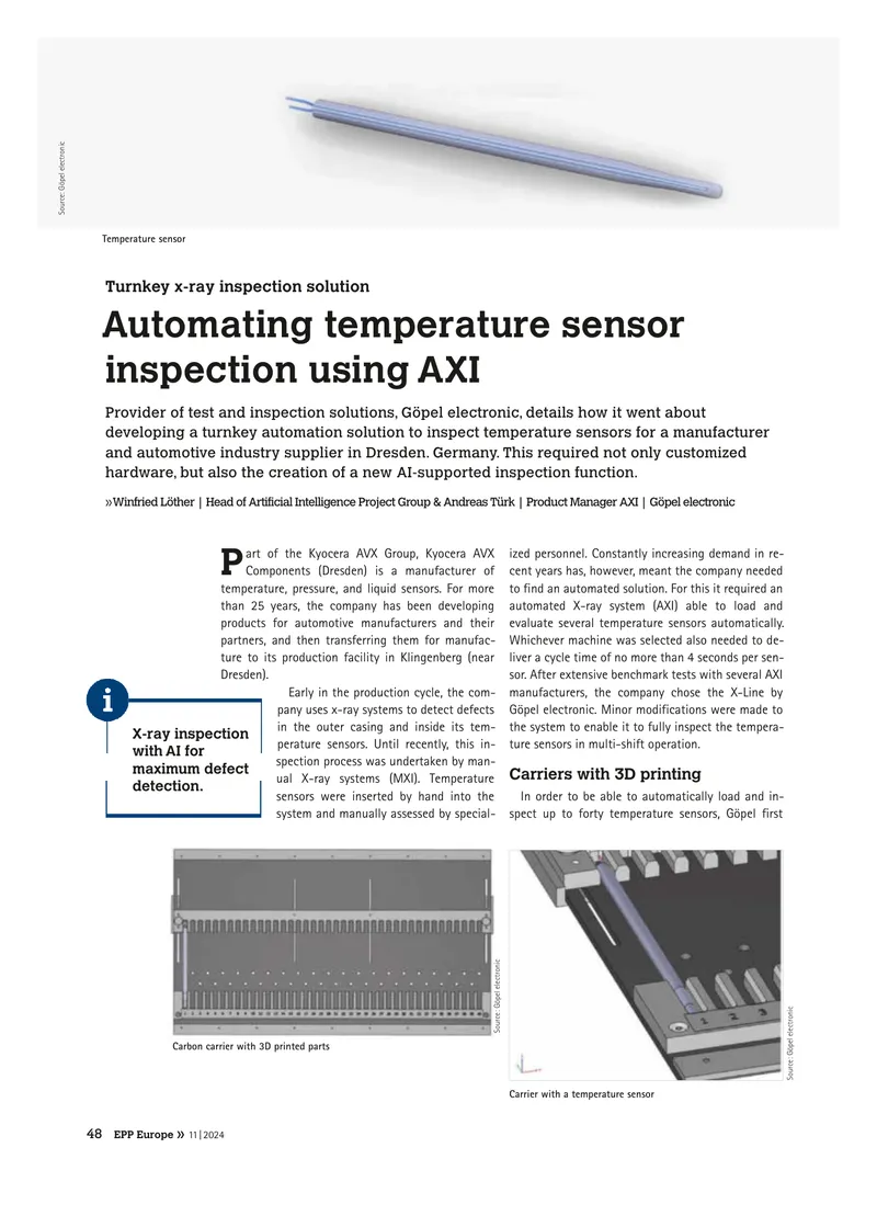 Turnkey Automation Solution for Temperature Sensor Inspection