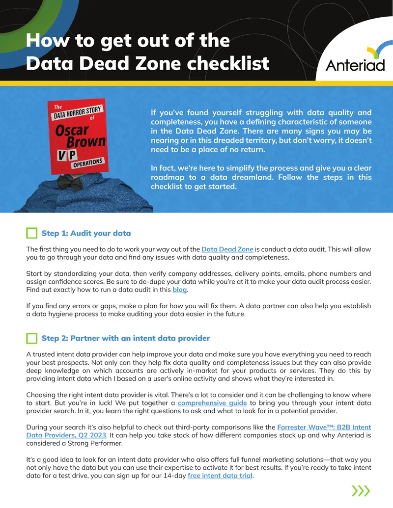 Data Dead Zone Recovery Checklist