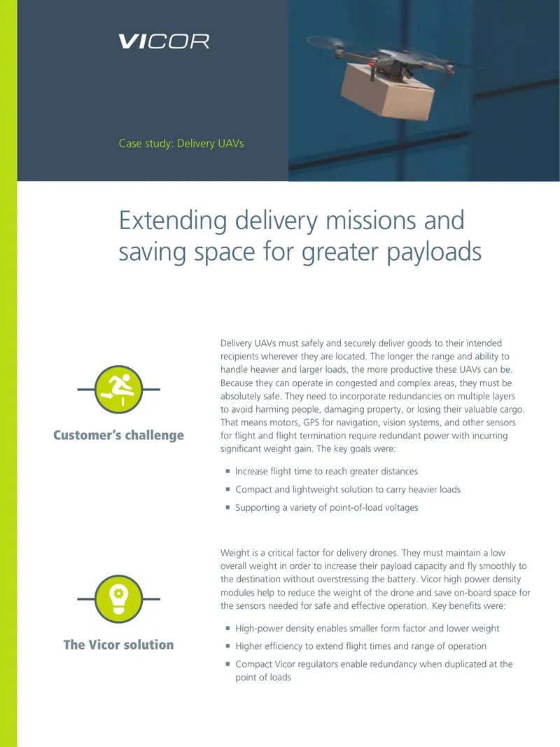 Case Study on Delivery UAVs Power Solutions