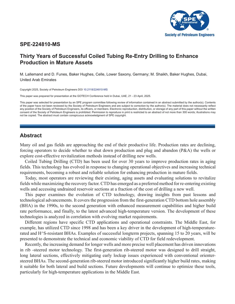 Coiled Tubing Drilling Technology Evolution and Applications
