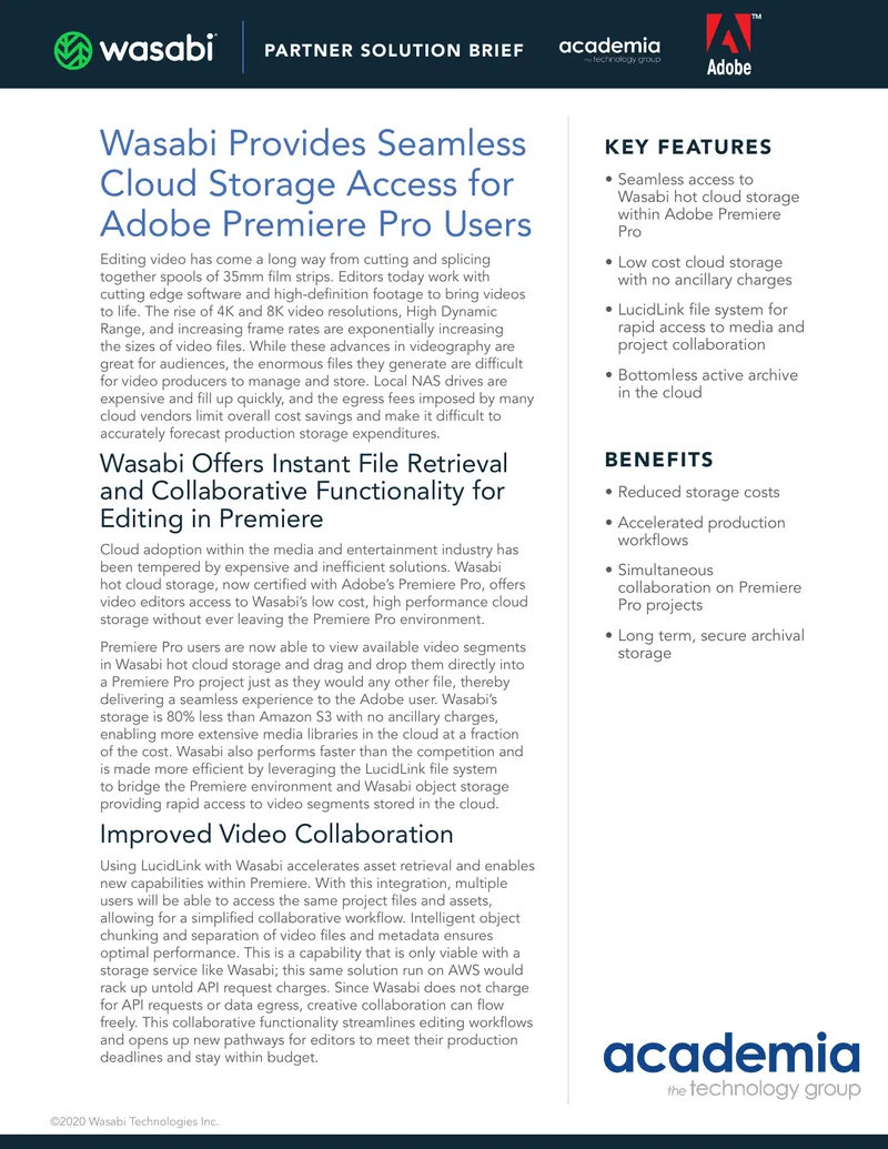 Cloud Storage Solution for Adobe Premiere Pro Users