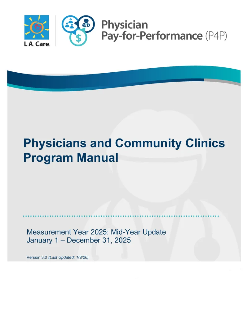 Physician Pay-for-Performance Program Manual