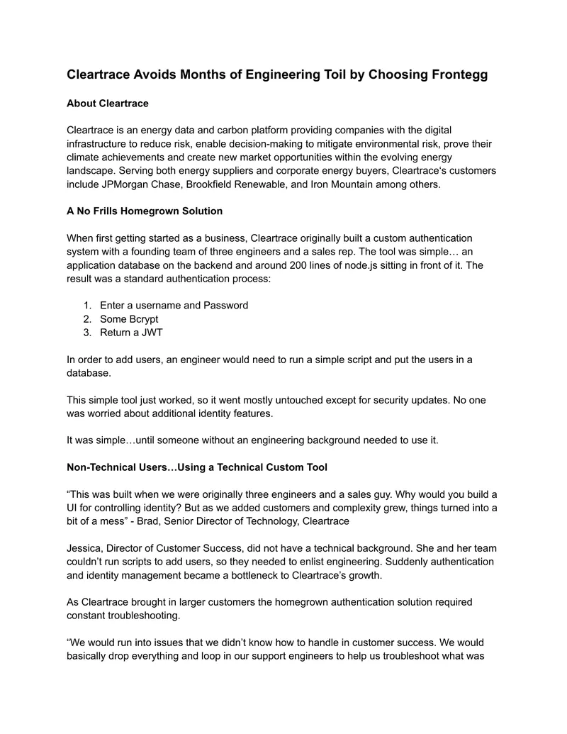 Cleartrace Identity Management Solution Implementation