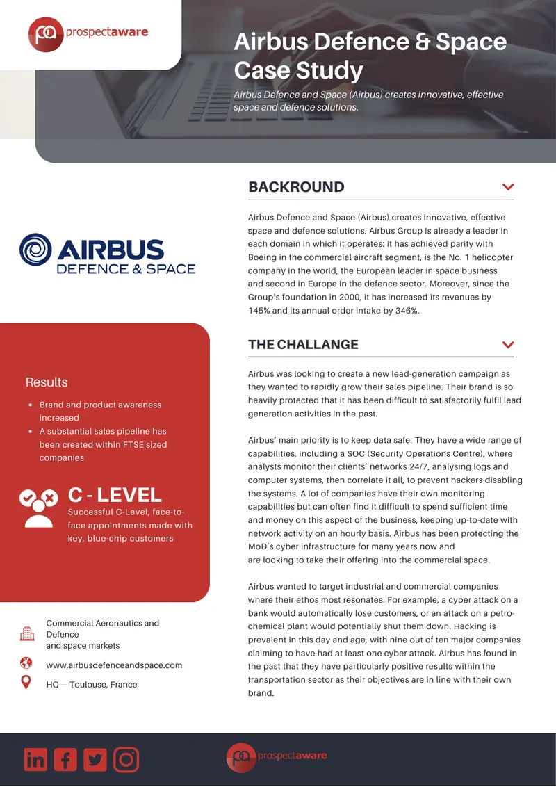 Airbus Defence and Space Lead Generation Case Study