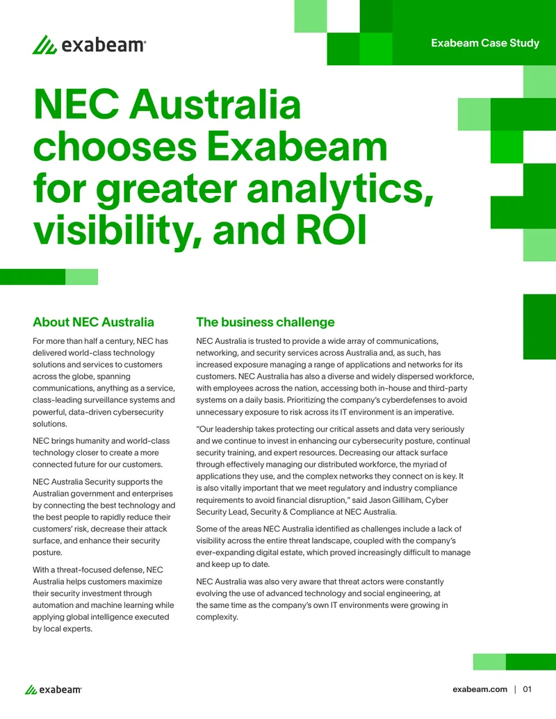 NEC Australia Cybersecurity Enhancement Case Study