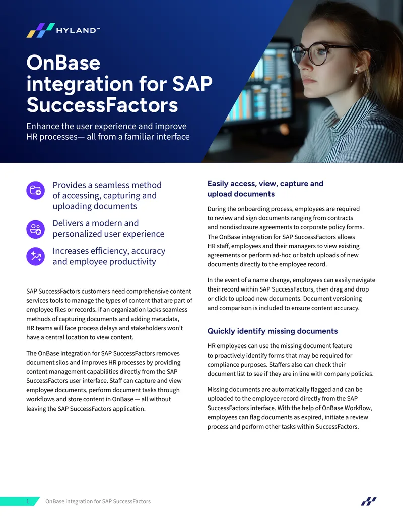 OnBase Integration for SAP SuccessFactors