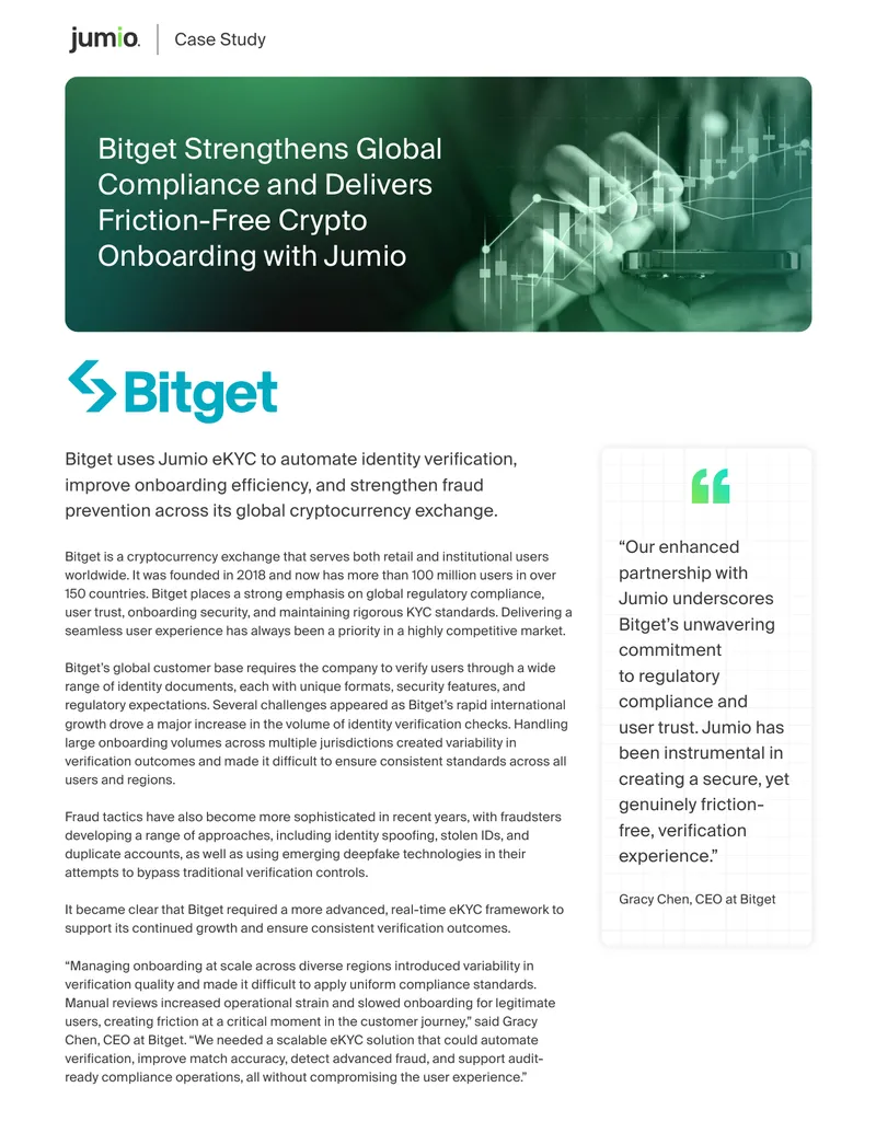 Bitget's eKYC Automation with Jumio Case Study
