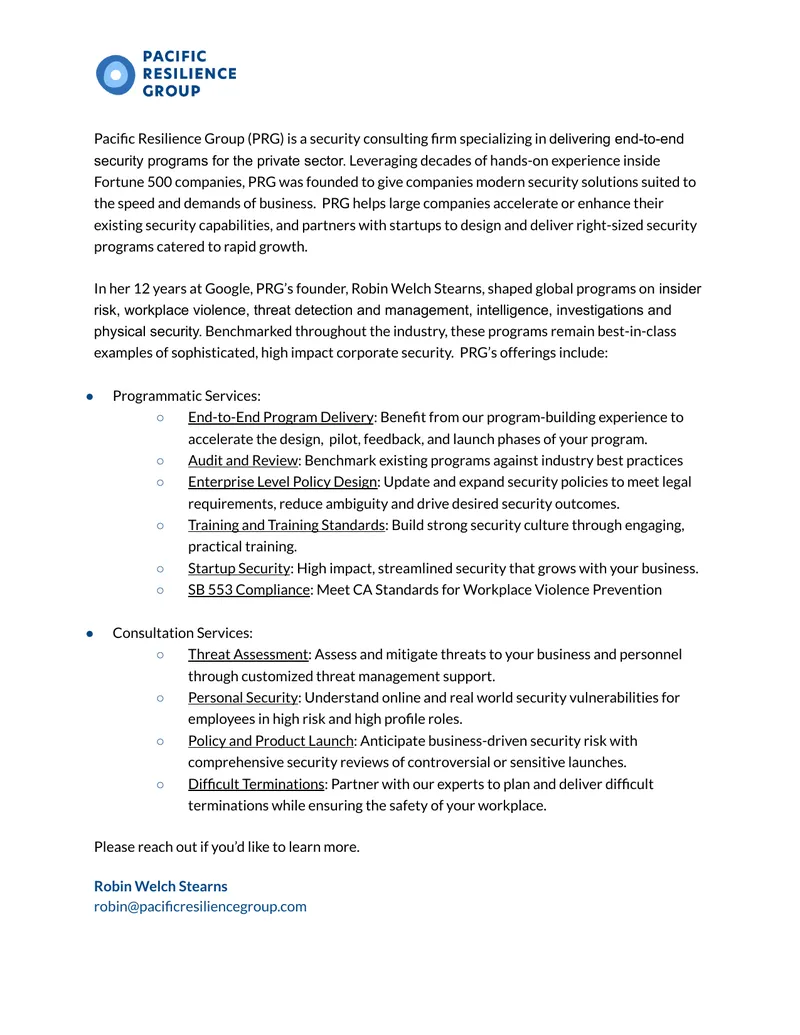 Security Consulting Services Overview