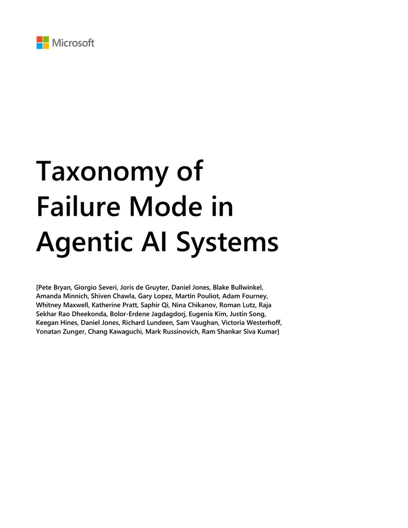 Taxonomy of Failure Modes in Agentic AI Systems