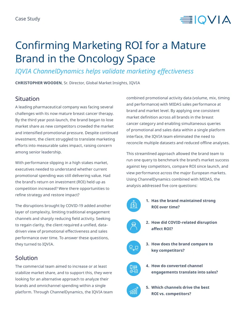 Confirming Marketing ROI for Oncology Brand