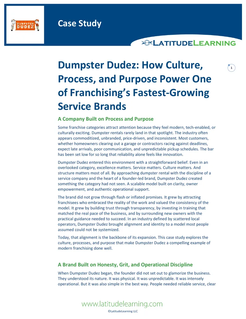 Dumpster Dudez Franchise Model Case Study