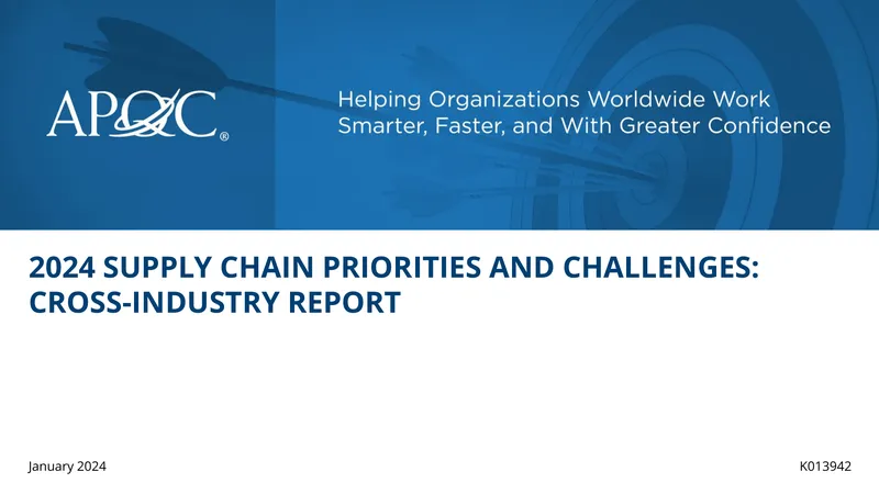 2024 Supply Chain Management Priorities and Challenges Report