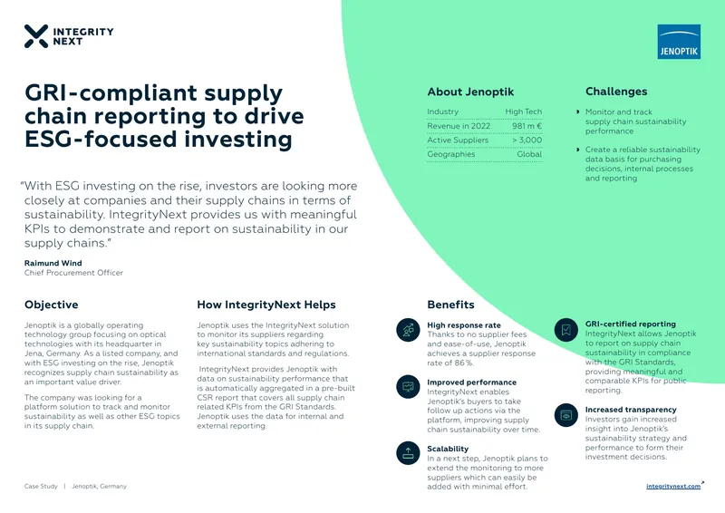 GRI-Compliant Supply Chain Reporting for ESG Investing