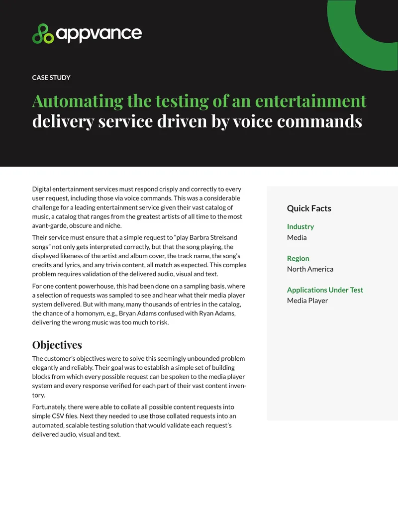 Automating Testing for Voice-Driven Entertainment Services