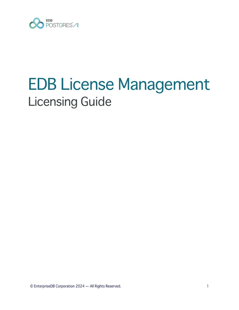 EDB License Management Licensing Guide