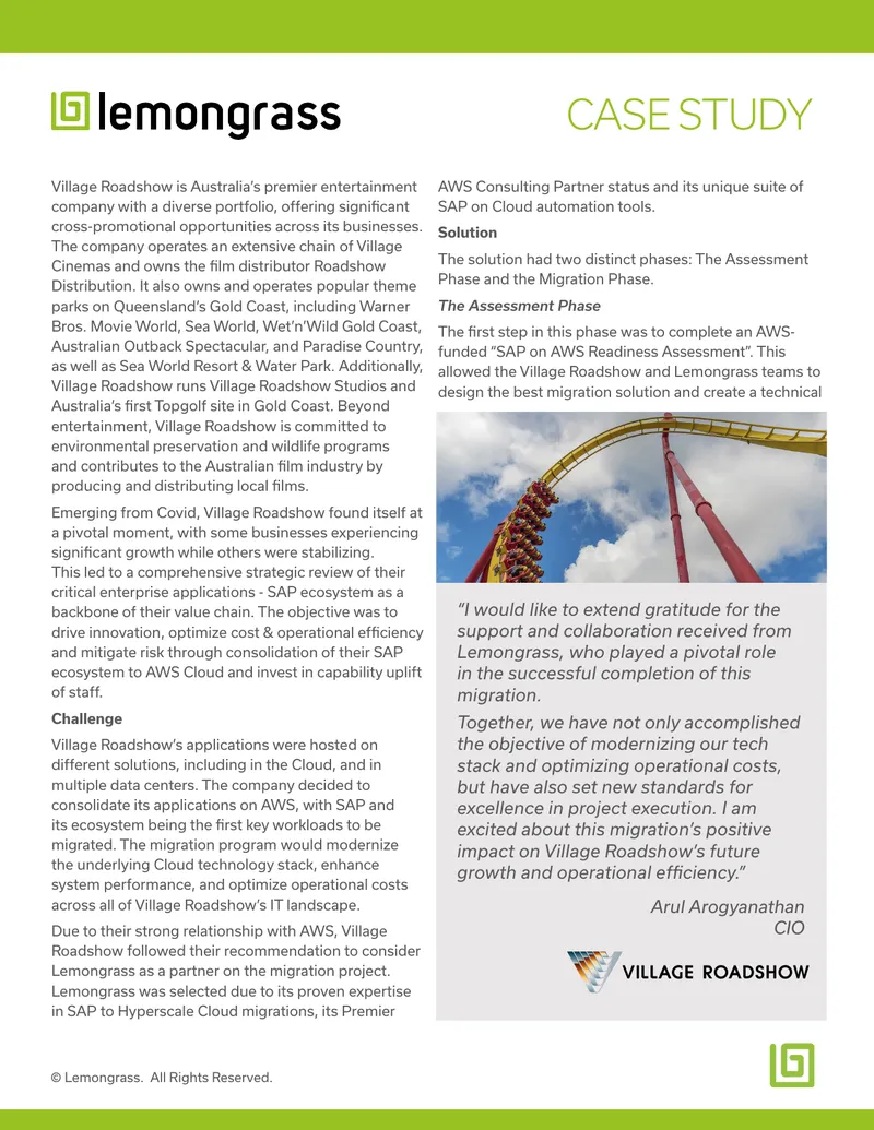 Village Roadshow SAP Migration Case Study