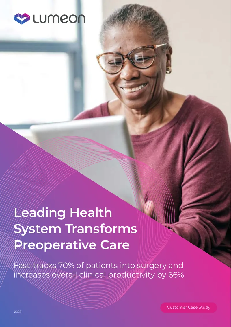 Leading Health System Preoperative Care Transformation