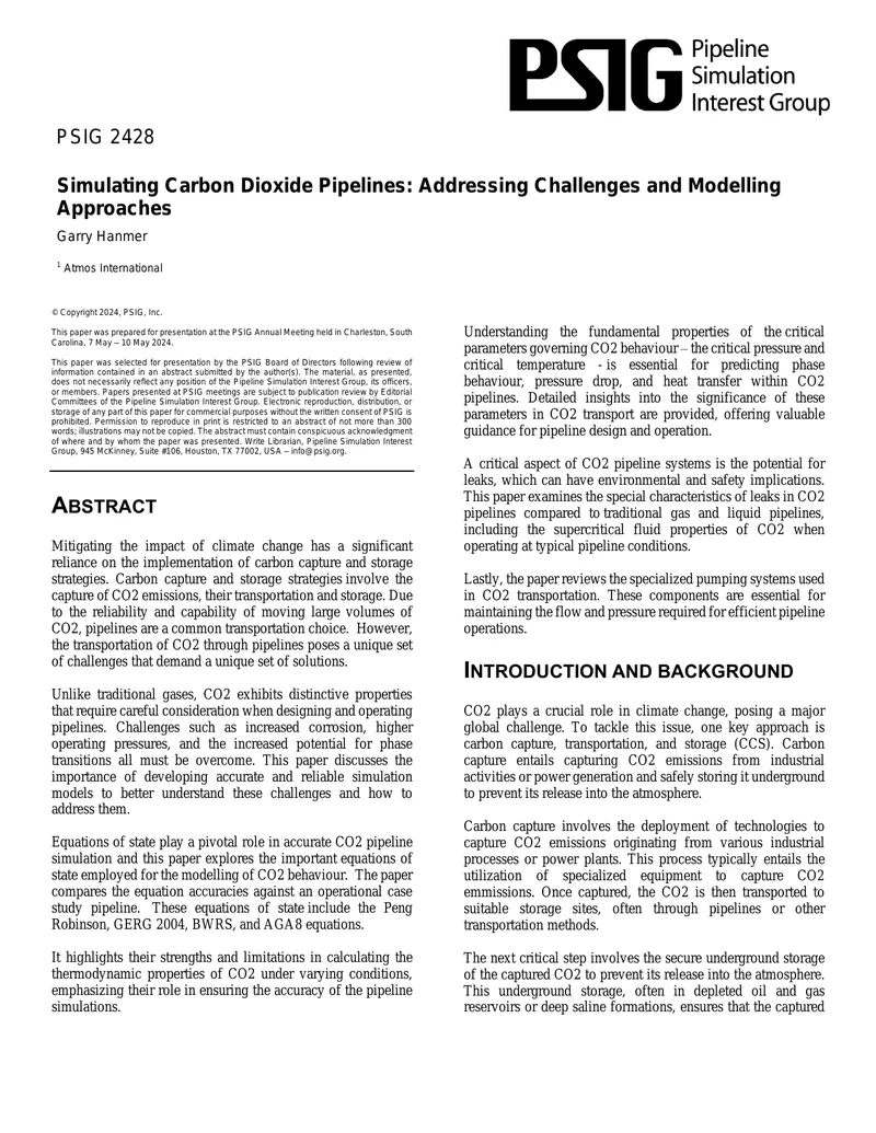 Simulating Carbon Dioxide Pipelines: Addressing Challenges and Modelling Approaches