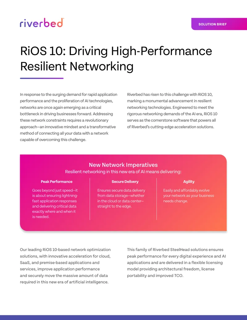 RiOS 10 Solution Brief on Resilient Networking