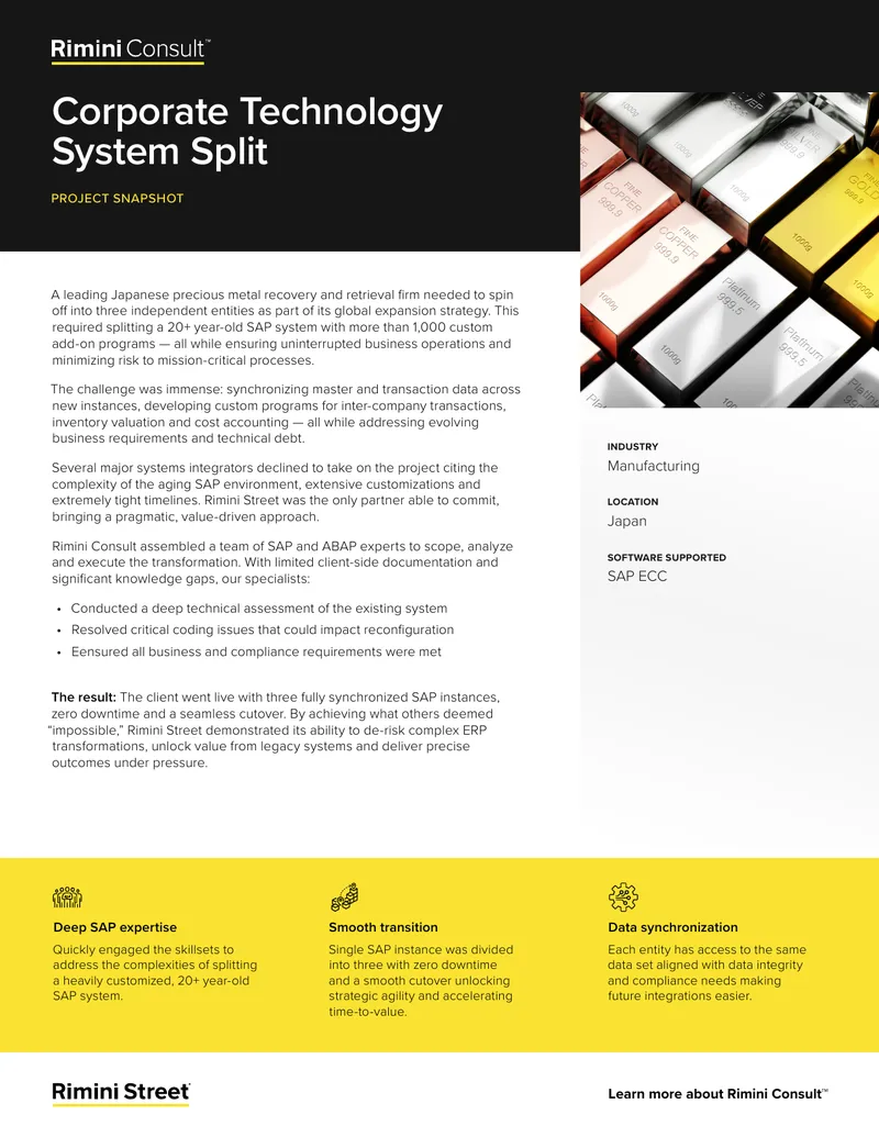 SAP System Split for Global Expansion Strategy