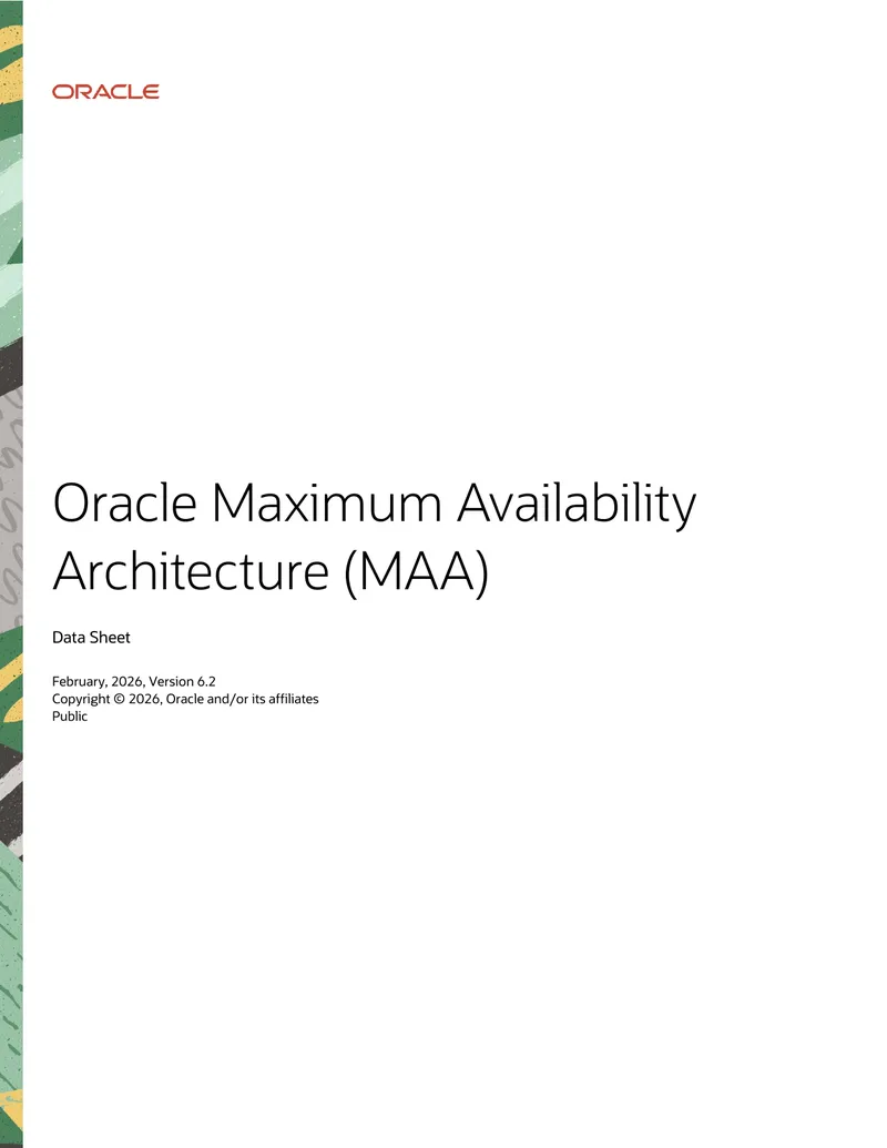Oracle Maximum Availability Architecture Data Sheet