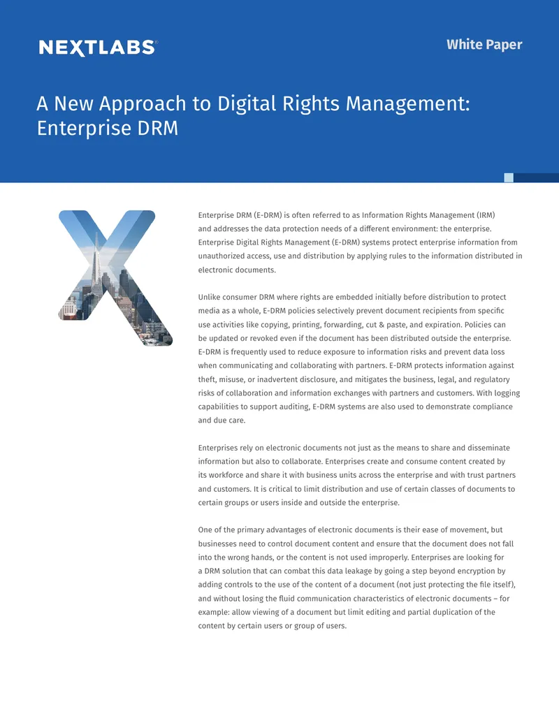 Enterprise Digital Rights Management Solutions Overview