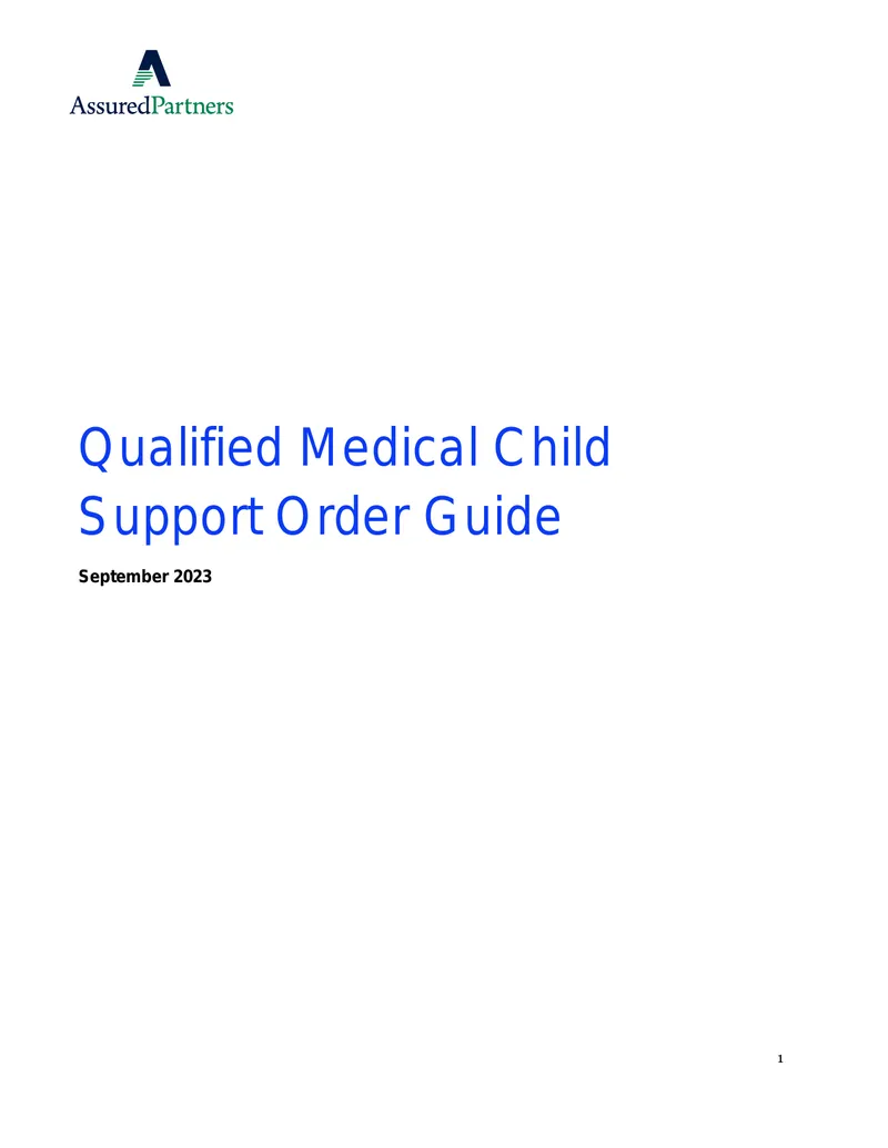 Qualified Medical Child Support Order Guide