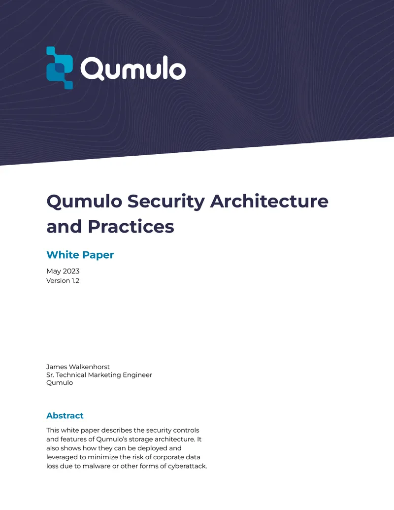 Qumulo Security Architecture and Practices White Paper