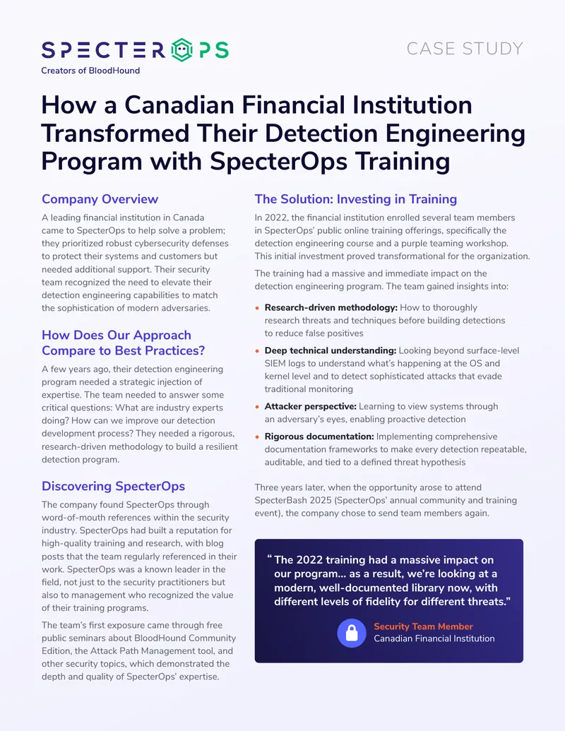 Transformation of Detection Engineering Program