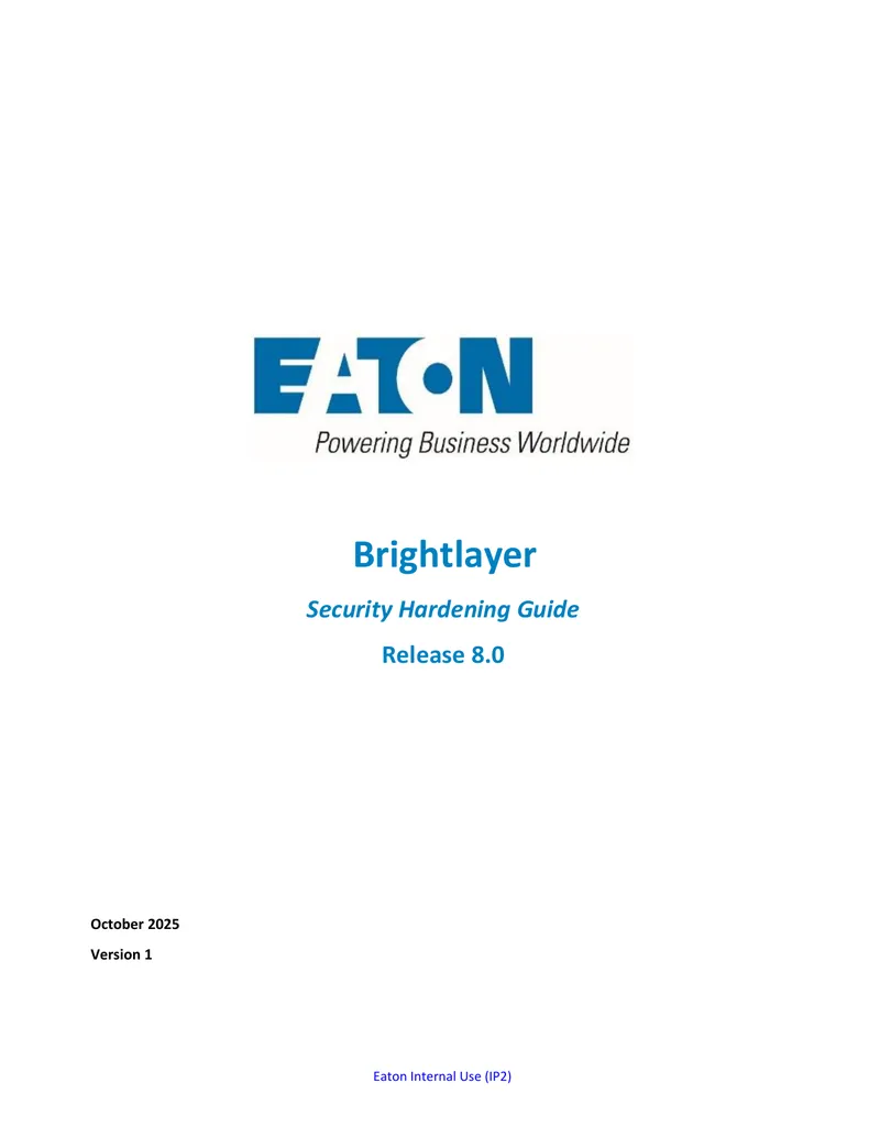 Brightlayer Security Hardening Guide Release 8.0