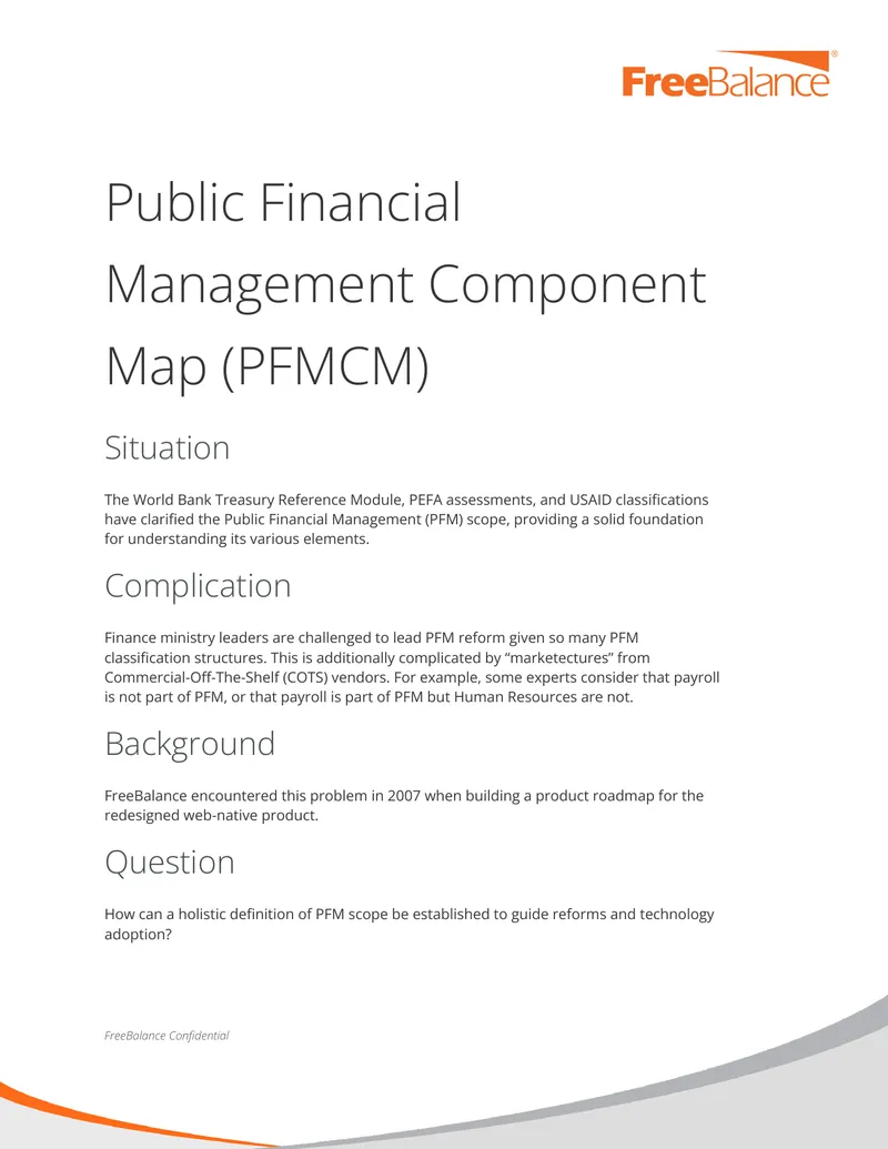 Public Financial Management Component Map Overview