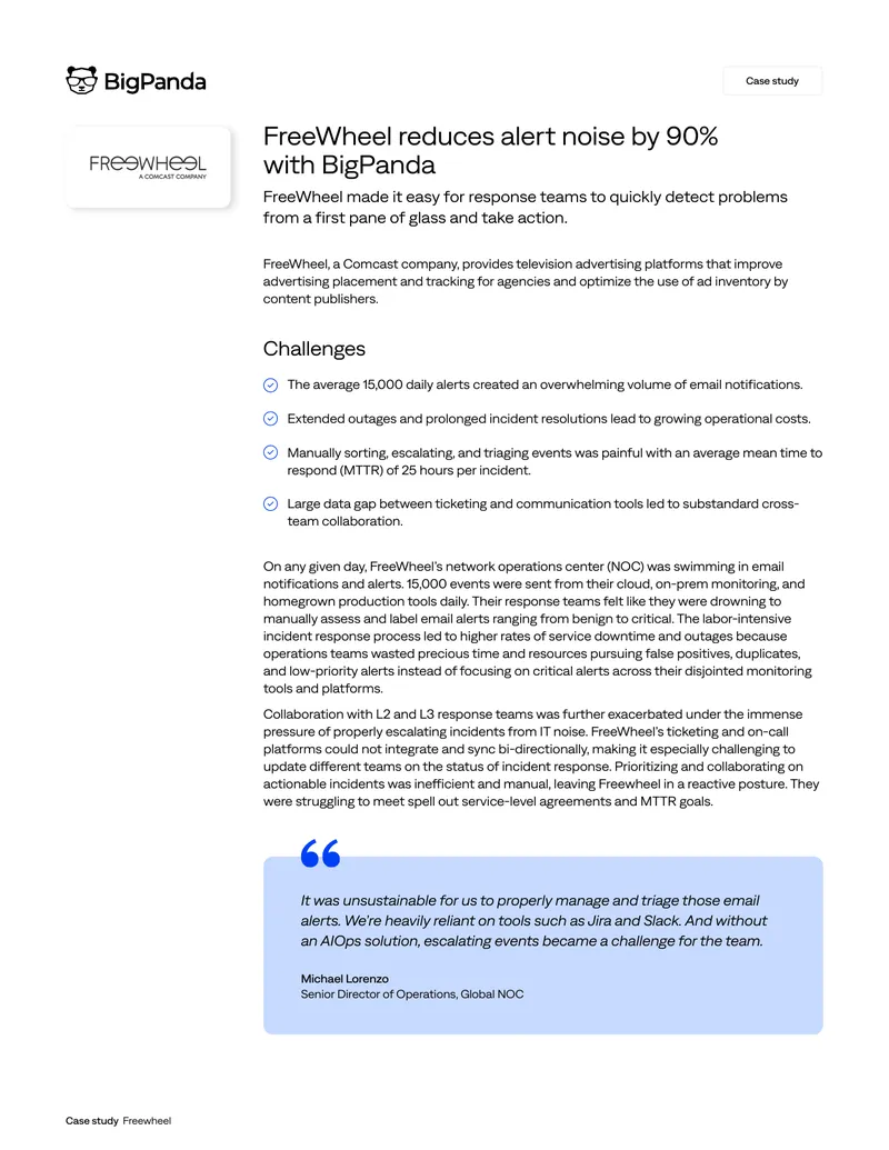 FreeWheel Case Study on Alert Noise Reduction