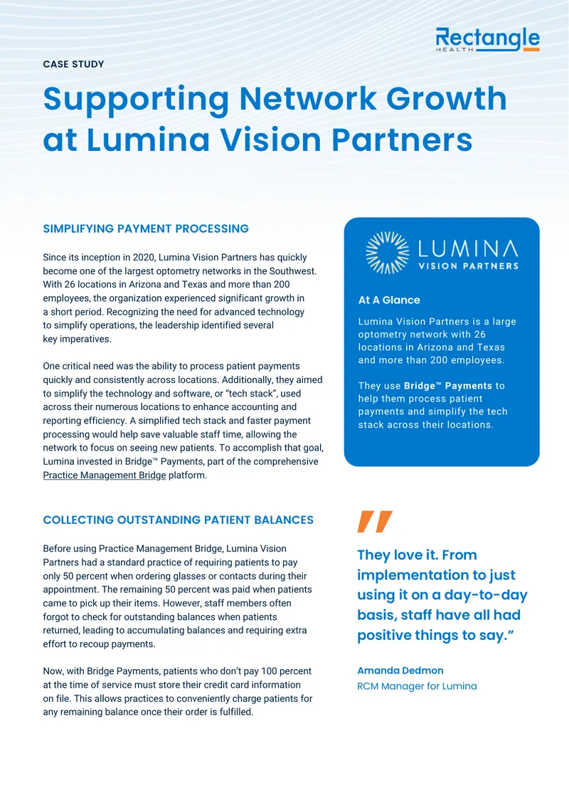 Supporting Network Growth at Lumina Vision Partners