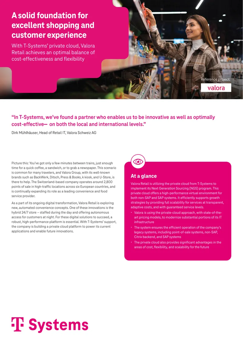 Valora Retail Private Cloud Implementation with T-Systems