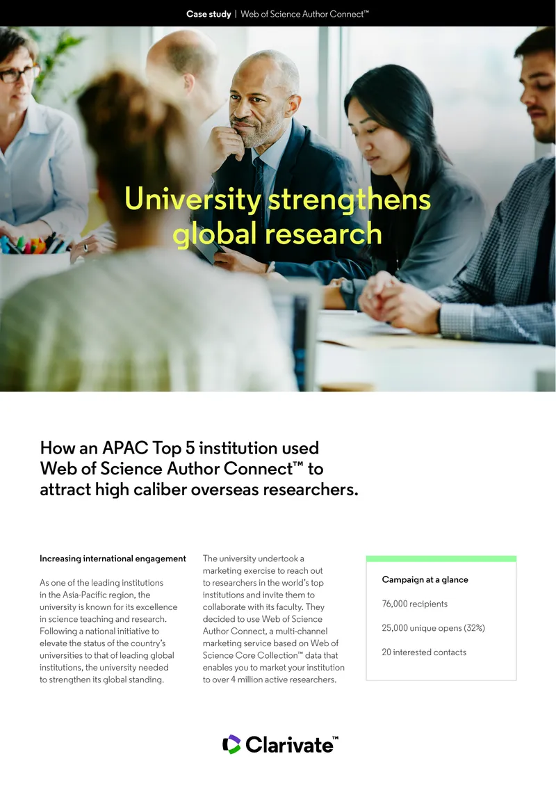 University Marketing Initiative for Global Research Engagement