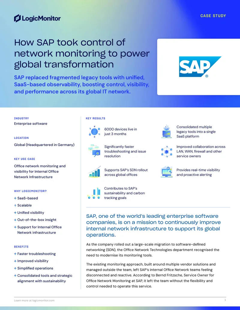 SAP Network Monitoring Transformation Case Study