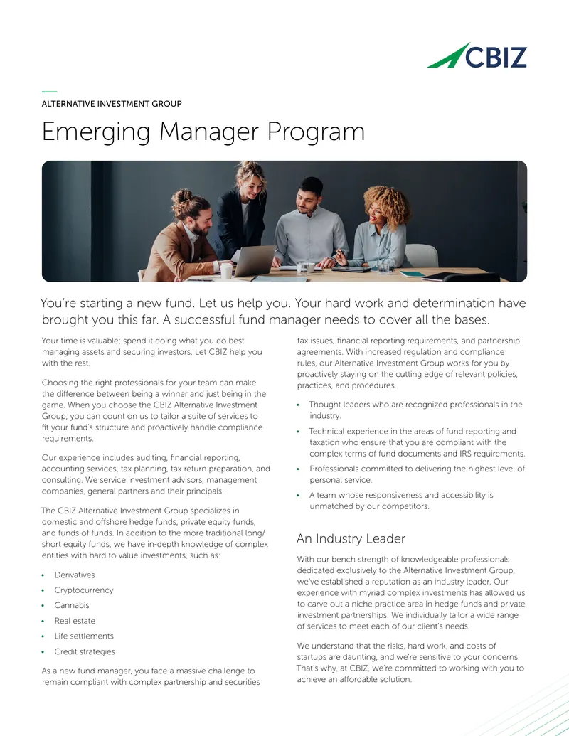 Emerging Manager Program Services Overview