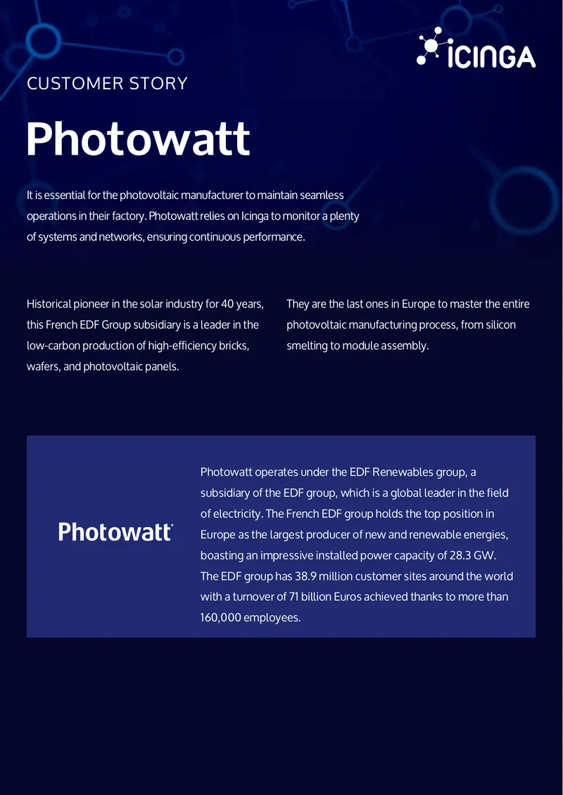 Icinga Implementation at Photowatt for Monitoring