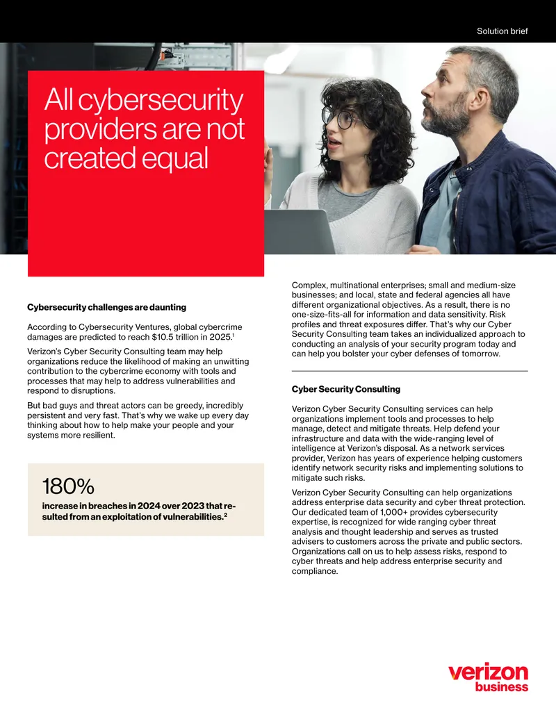 Verizon Cyber Security Consulting Solution Brief