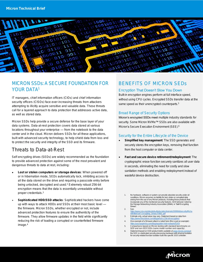 Micron SSDs for Data Protection and Security