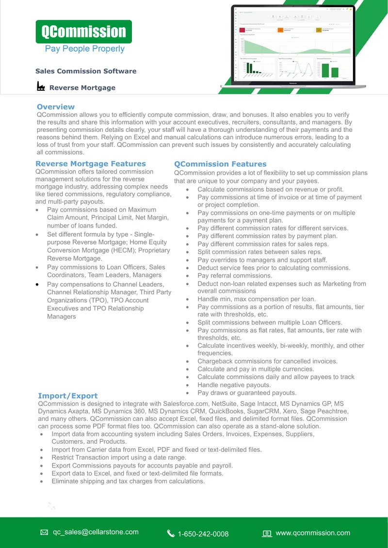 Sales Commission Management Software for Reverse Mortgages