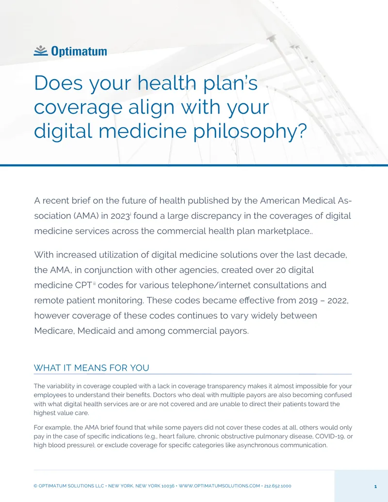 Digital Medicine Coverage Alignment Guide