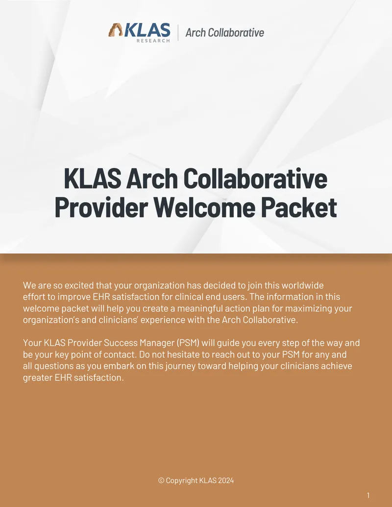 Arch Collaborative EHR Experience Survey Guide