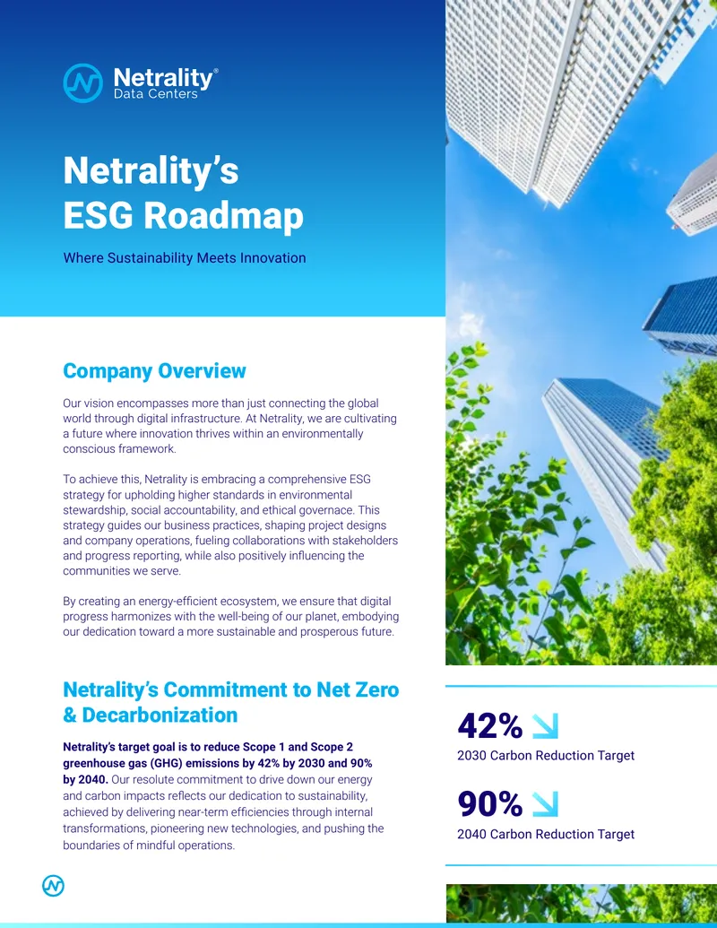 Netrality ESG Roadmap for Sustainability