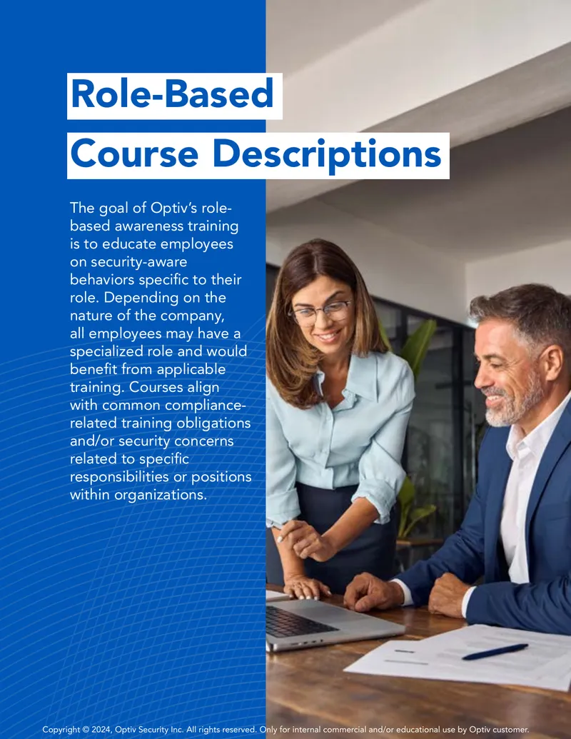 Role-Based Awareness Training Course Descriptions
